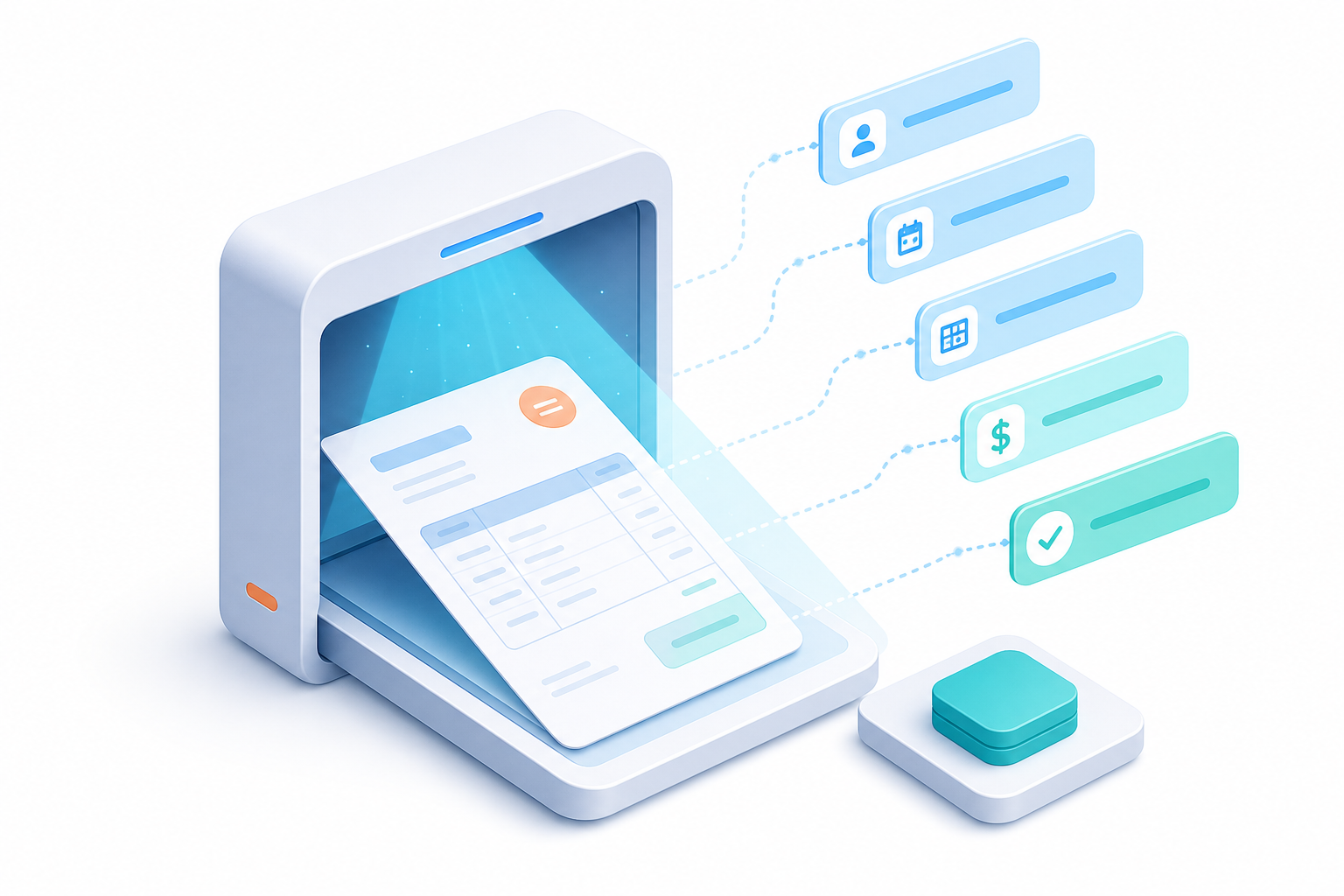 El sistema lee la factura y extrae sus datos clave de forma automática