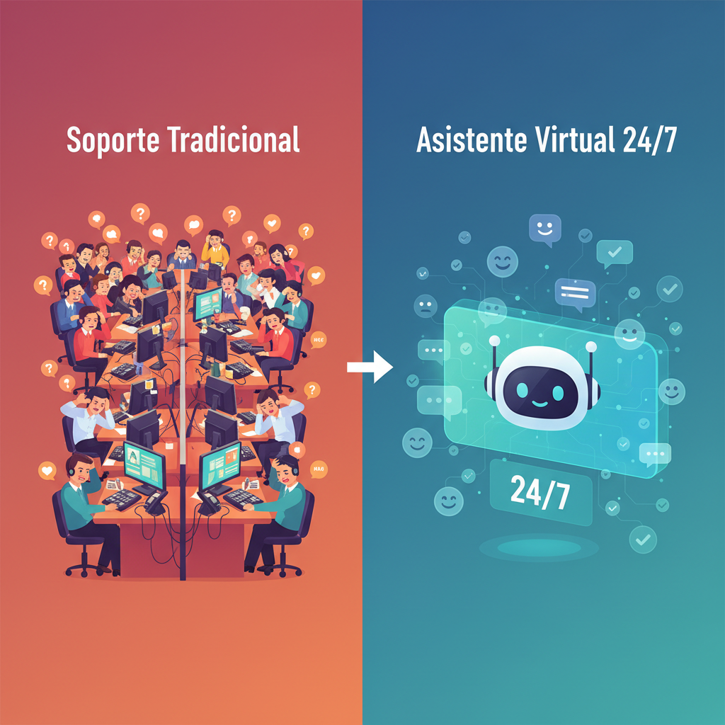 Call center tradicional vs asistente virtual 24/7