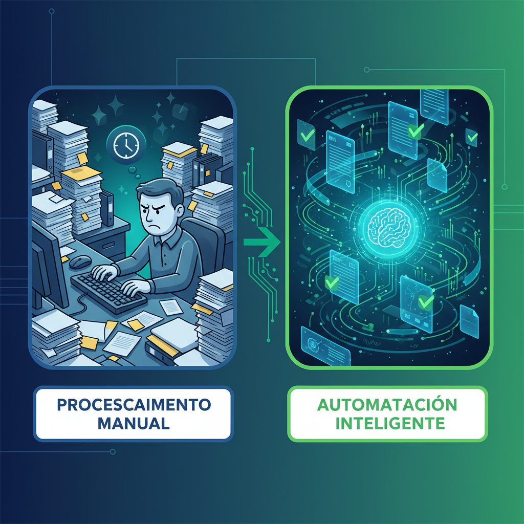Procesamiento manual de documentos vs automatización