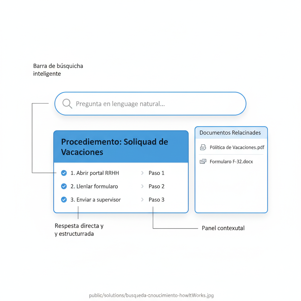 Interfaz de búsqueda inteligente con resultados contextuales